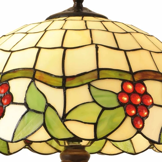 LAMPADA DA TAVOLO 2 LUCI 40 CM TIFFANY GRAPE 2