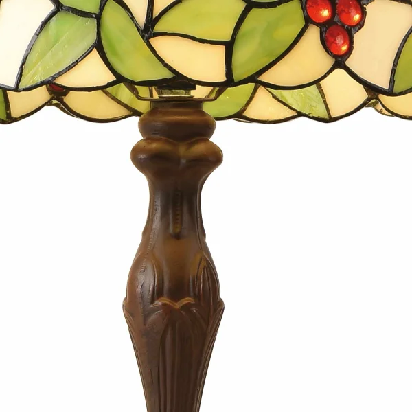 LAMPADA DA TAVOLO 2 LUCI 40 CM TIFFANY GRAPE