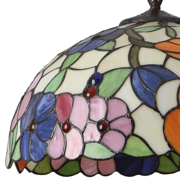 LAMPADA A SOSPENSIONE 2 LUCI 40 CM TIFFANY FLOWERS