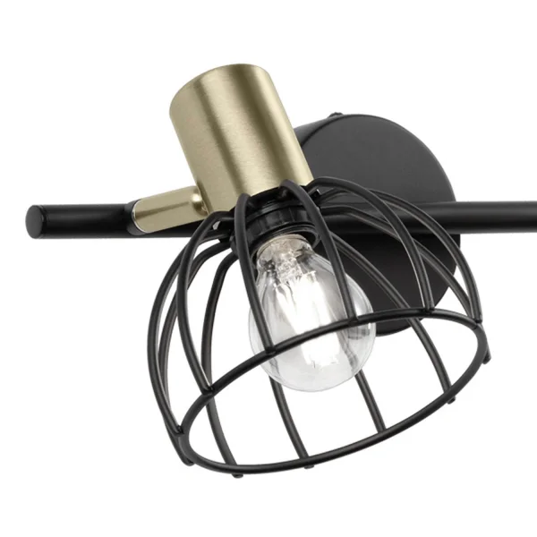 LAMPADA DA PARETE 2 LUCI NERO OPACO GABRIELLE