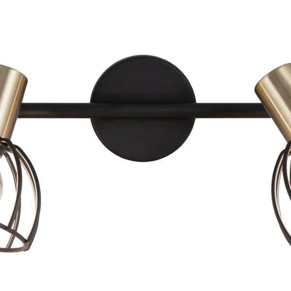 LAMPADA DA PARETE 2 LUCI NERO OPACO GABRIELLE