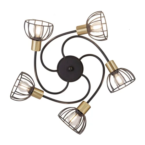 PLAFÓN DE TECHO 5 LUCES NEGRO MATE GABRIELLE