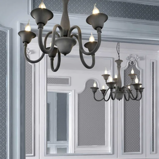 LAMPADA A SOSPENSIONE 5 LUCI ANTRACITE CAMILA 2