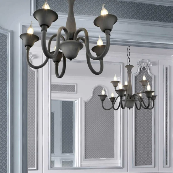 LAMPADA A SOSPENSIONE 5 LUCI ANTRACITE CAMILA