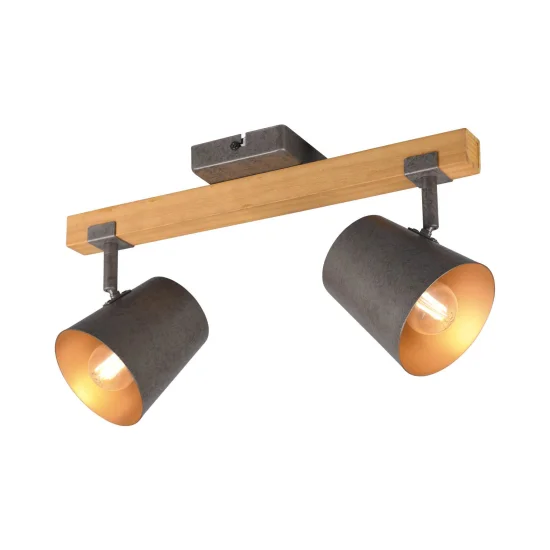 FARETTO 2 LUCI METALLO NICHEL ANTICO E14 NESTORE