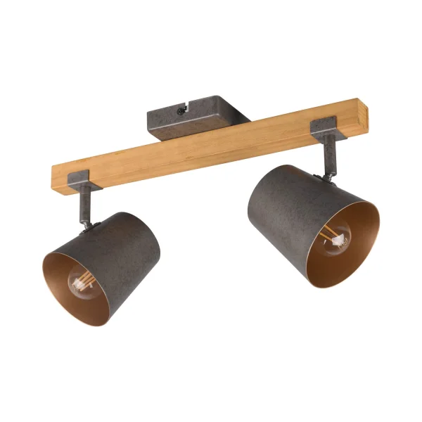 FARETTO 2 LUCI METALLO NICHEL ANTICO E14 NESTORE