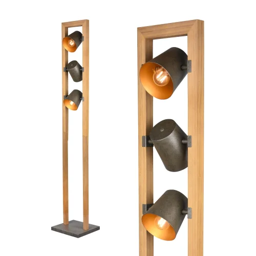 LAMPADA DA TERRA 3 LUCI METALLO NICHEL ANTICO E14 NESTORE