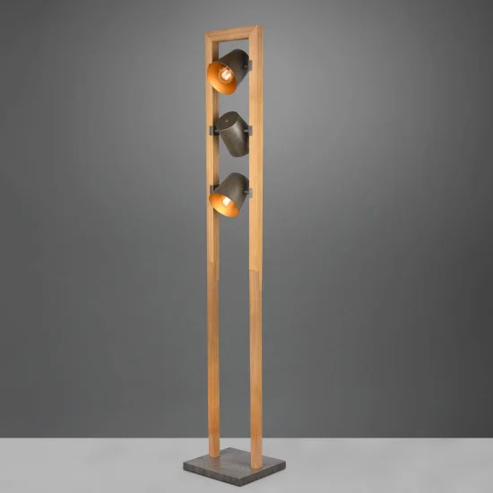 LAMPADA DA TERRA 3 LUCI METALLO NICHEL ANTICO E14 NESTORE 2