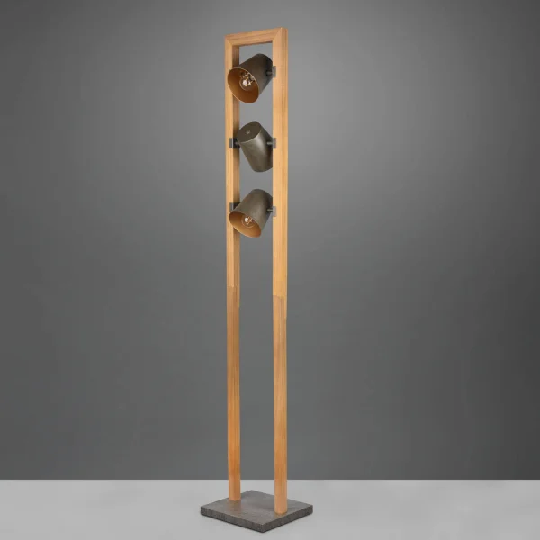 LAMPADA DA TERRA 3 LUCI METALLO NICHEL ANTICO E14 NESTORE