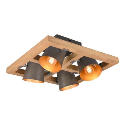 PLAFONIERA 4 LUCI METALLO NICHEL ANTICO E14 NESTORE