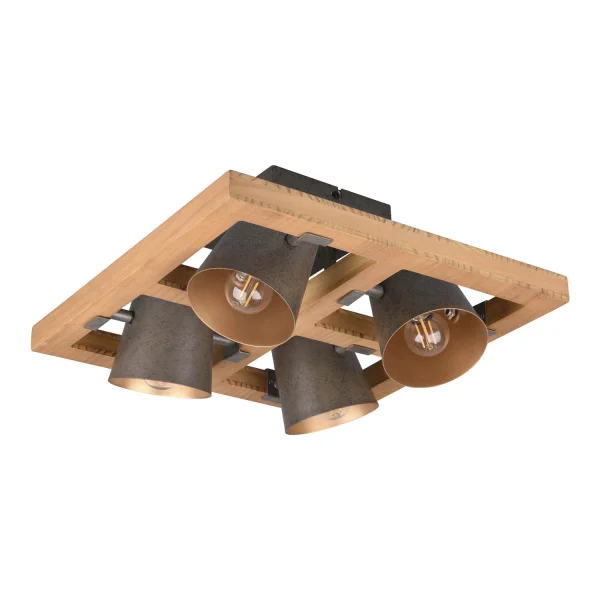 PLAFONIERA 4 LUCI METALLO NICHEL ANTICO E14 NESTORE