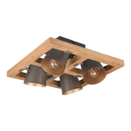 PLAFONIERA 4 LUCI METALLO NICHEL ANTICO E14 NESTORE