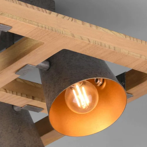 PLAFONIERA 4 LUCI METALLO NICHEL ANTICO E14 NESTORE