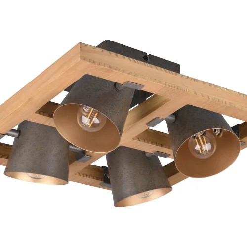 PLAFONIERA 4 LUCI METALLO NICHEL ANTICO E14 NESTORE