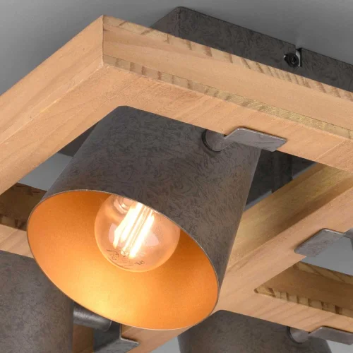 PLAFONIERA 4 LUCI METALLO NICHEL ANTICO E14 NESTORE