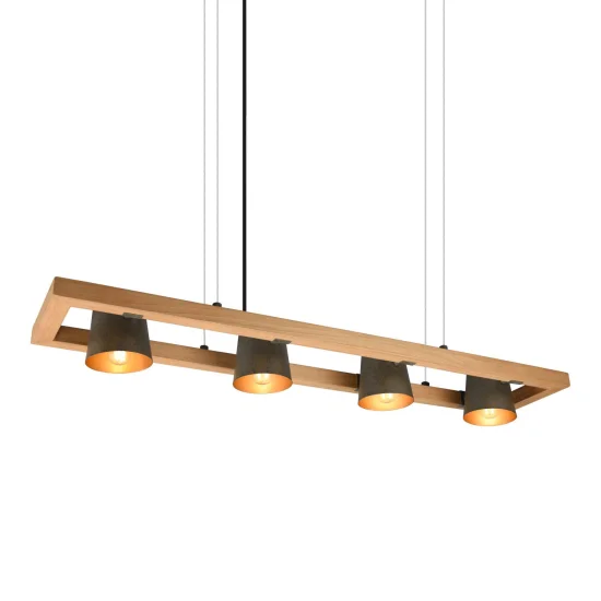 LAMPADA A SOSPENSIONE 4 LUCI METALLO NICHEL ANTICO E14 NESTORE 2