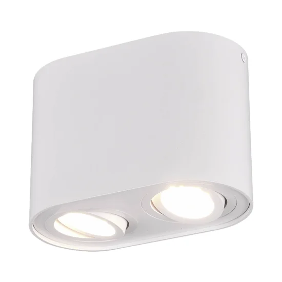 PLAFONIERA 2 LUCI BASCULANTE IN METALLO BIANCO GU10 FORTUNE