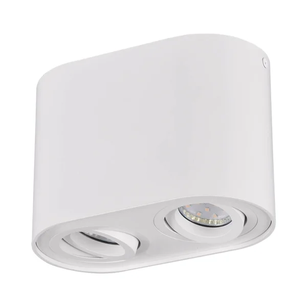 PLAFONIERA 2 LUCI BASCULANTE IN METALLO BIANCO GU10 FORTUNE