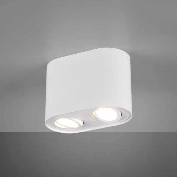 PLAFONIERA 2 LUCI BASCULANTE IN METALLO BIANCO GU10 FORTUNE