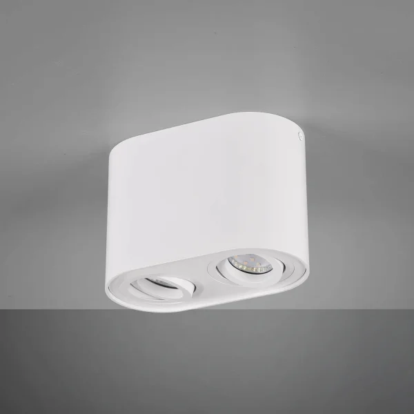 PLAFONIERA 2 LUCI BASCULANTE IN METALLO BIANCO GU10 FORTUNE