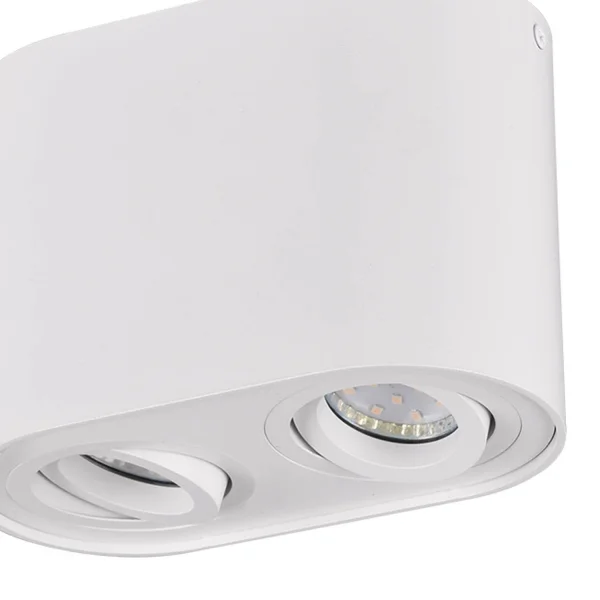 PLAFONIERA 2 LUCI BASCULANTE IN METALLO BIANCO GU10 FORTUNE