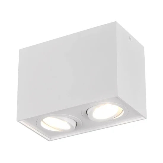 PLAFONIERA 2 LUCI BASCULANTE IN METALLO BIANCO GU10 GARIBALDI