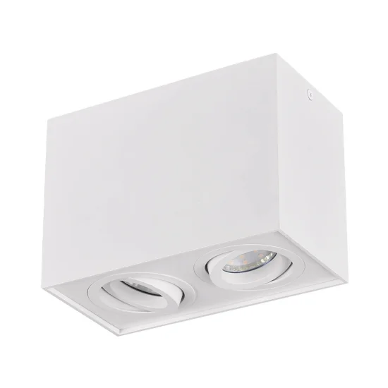 PLAFONIERA 2 LUCI BASCULANTE IN METALLO BIANCO GU10 GARIBALDI 2