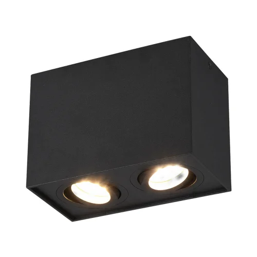 PLAFONIERA 2 LUCI BASCULANTE IN METALLO NERO GU10 GARIBALDI
