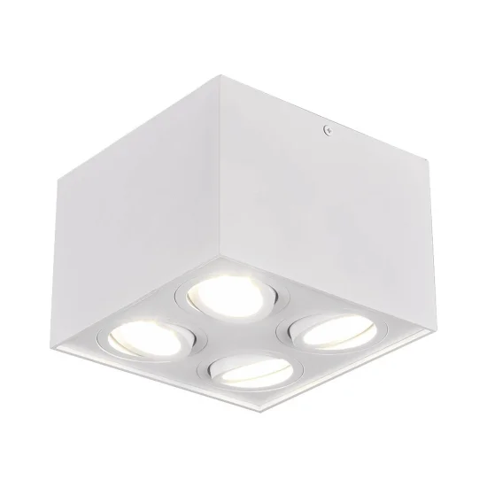 PLAFONIERA 4 LUCI BASCULANTE IN METALLO BIANCO GU10 GARIBALDI