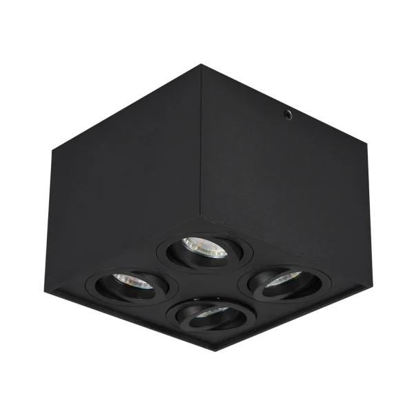 PLAFONIERA 4 LUCI BASCULANTE IN METALLO NERO GU10 GARIBALDI