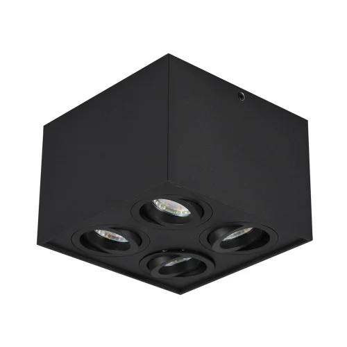 PLAFONIERA 4 LUCI BASCULANTE IN METALLO NERO GU10 GARIBALDI