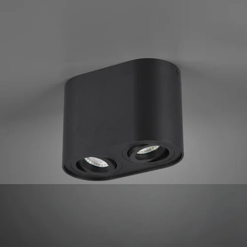 PLAFONIERA 2 LUCI BASCULANTE IN METALLO NERO GU10 FORTUNE