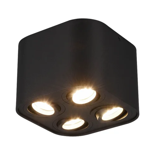 PLAFONIERA 4 LUCI BASCULANTE IN METALLO NERO GU10 FORTUNE