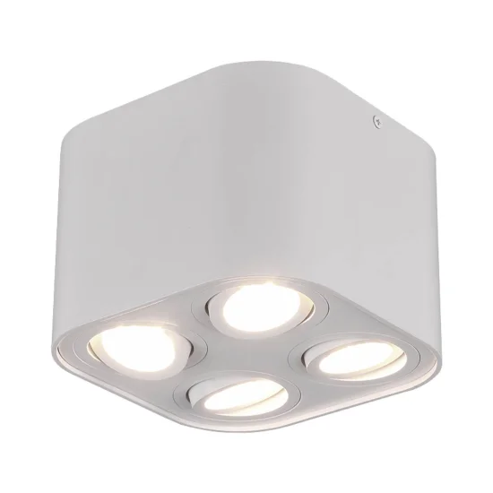PLAFONIERA 4 LUCI BASCULANTE IN METALLO BIANCO GU10 FORTUNE