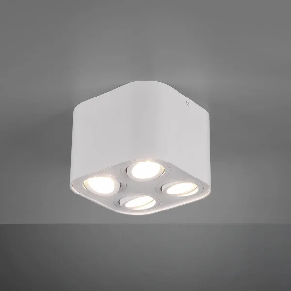 PLAFONIERA 4 LUCI BASCULANTE IN METALLO BIANCO GU10 FORTUNE