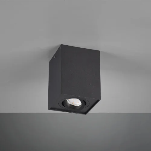 PLAFONIERA 1 LUCE BASCULANTE IN METALLO NERO GU10 GARIBALDI