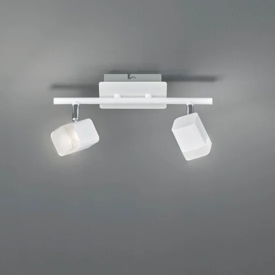FARETTO 2 LUCI LED 2x4 W 3000K METALLO BIANCO ALPHONSE 2