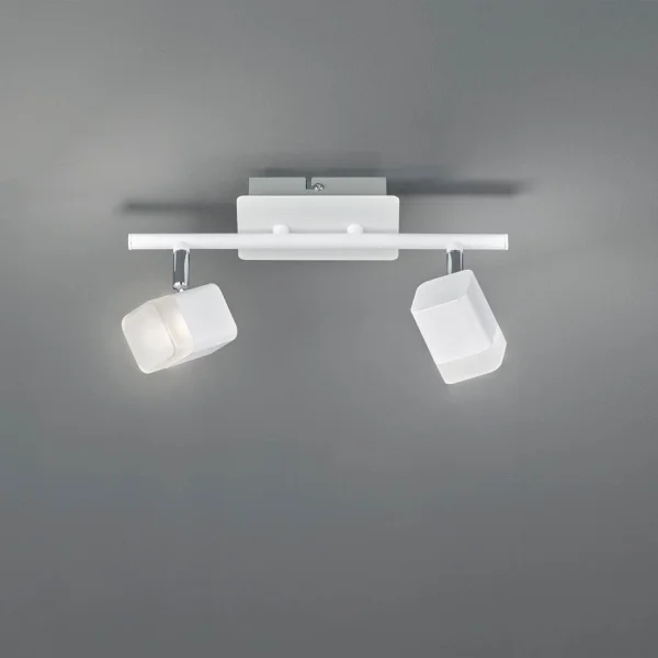 FARETTO 2 LUCI LED 2x4 W 3000K METALLO BIANCO ALPHONSE