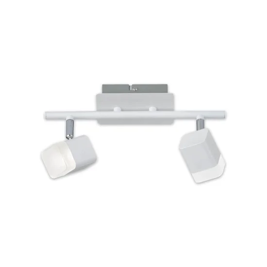 FARETTO 2 LUCI LED 2x4 W 3000K METALLO BIANCO ALPHONSE