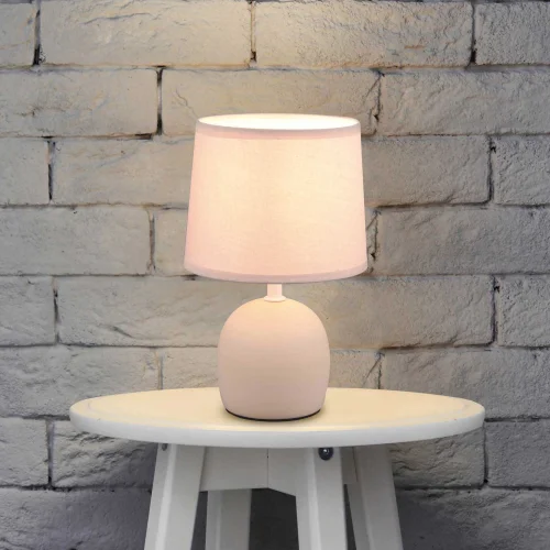LAMPADA DA TAVOLO IN CERAMICA BEIGE KUBRA
