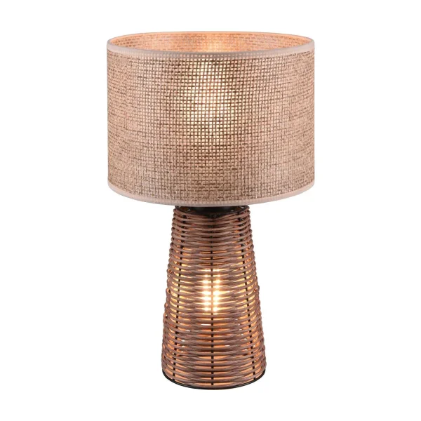 LAMPADA DA TAVOLO IN RATTAN MARRONE E27 DAKARI