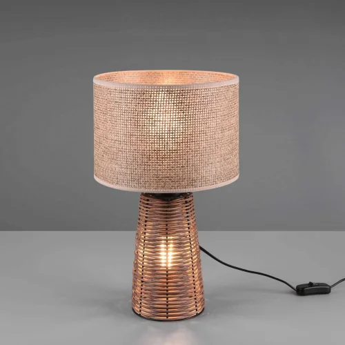 LAMPADA DA TAVOLO IN RATTAN MARRONE E27 DAKARI
