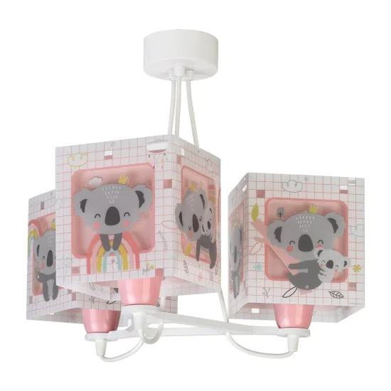 LAMPADA DA SOFFITTO 3 LUCI KOALA ROSA