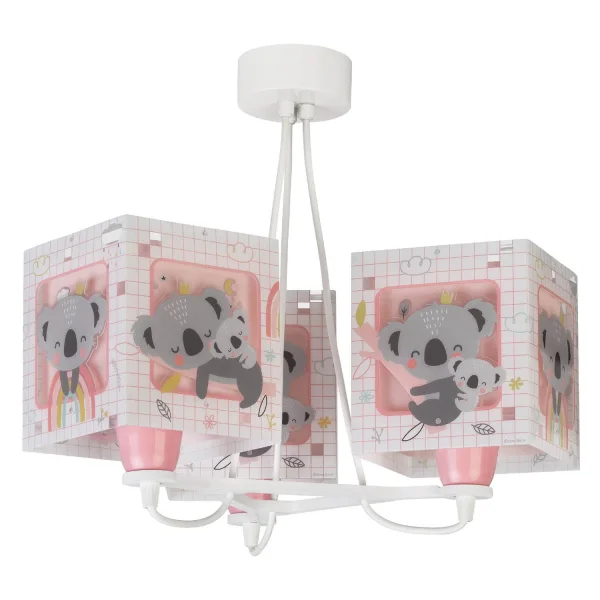 LAMPADA DA SOFFITTO 3 LUCI KOALA ROSA