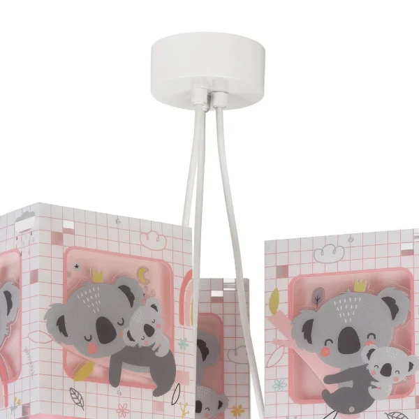 LAMPADA DA SOFFITTO 3 LUCI KOALA ROSA