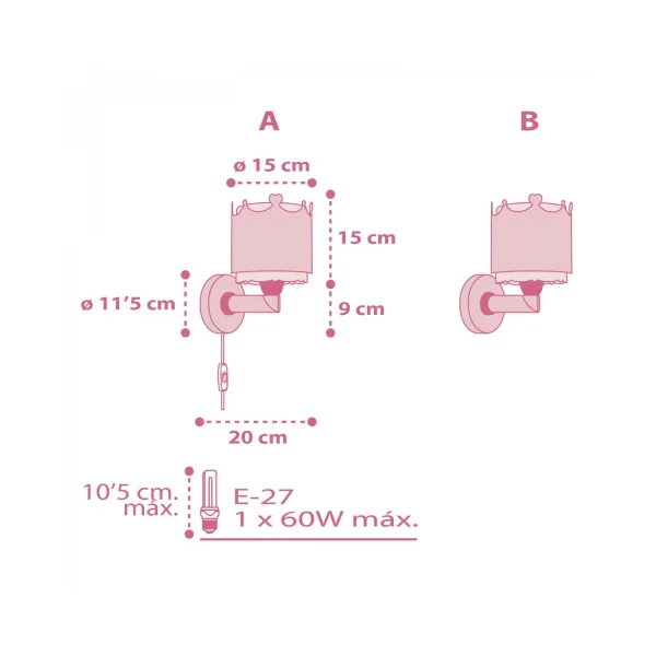 LAMPADA DA PARETE LITTLE QUEEN