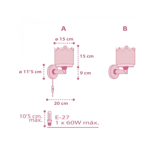 LAMPADA DA PARETE LITTLE QUEEN