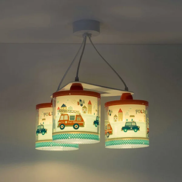 LAMPADA A SOSPENSIONE 3 LUCI POLICE
