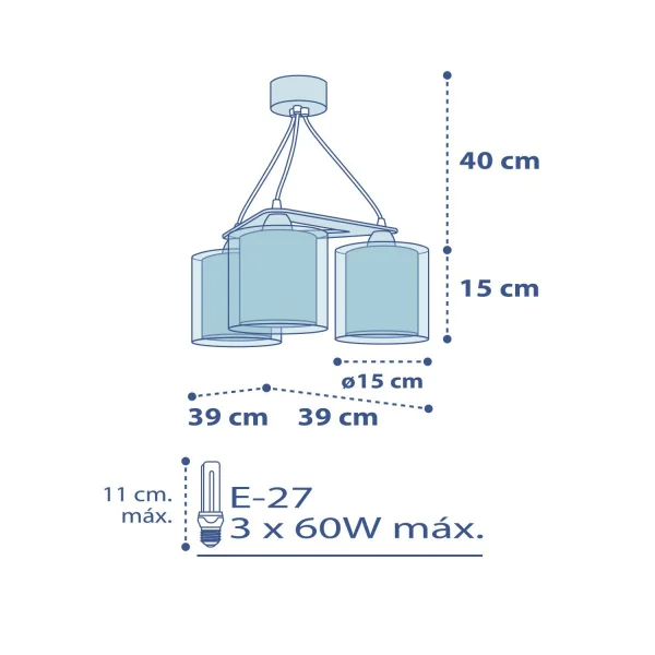 LAMPADA A SOSPENSIONE 3 LUCI POLICE