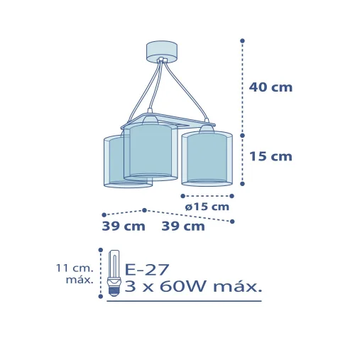 LAMPADA A SOSPENSIONE 3 LUCI POLICE